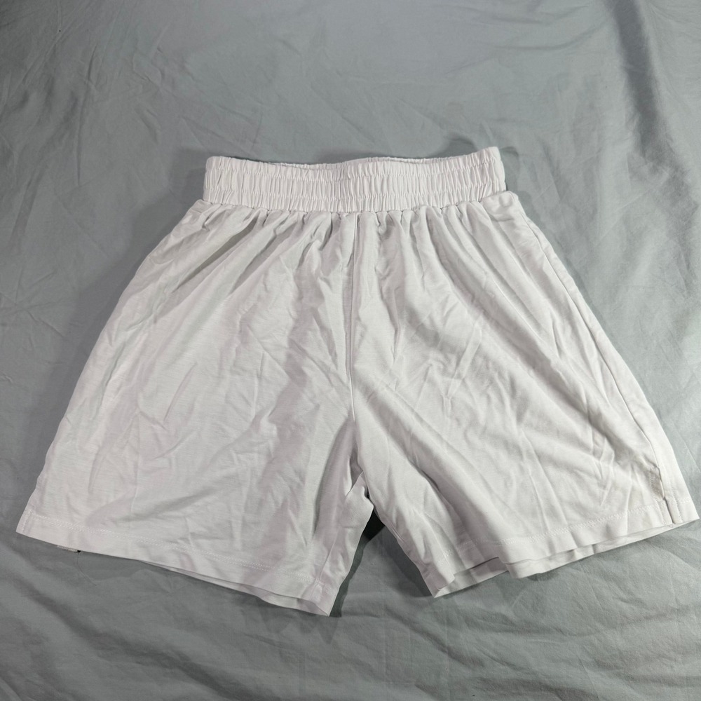 Viella Dance Collection Kids White Athletic Dance Shorts Size M Elastic Waist